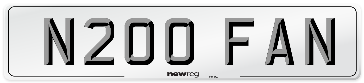 N200 FAN Number Plate from New Reg